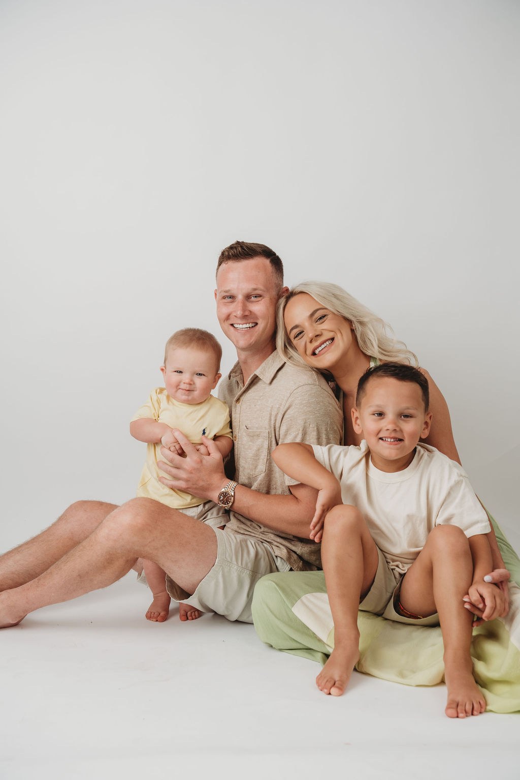 Caleb NeSmith with partner Rachael and sons Crew and Banks
